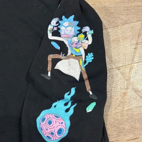 RARE Civil Regime x Rick and Morty Black Graphic Sweatshirt Size Large